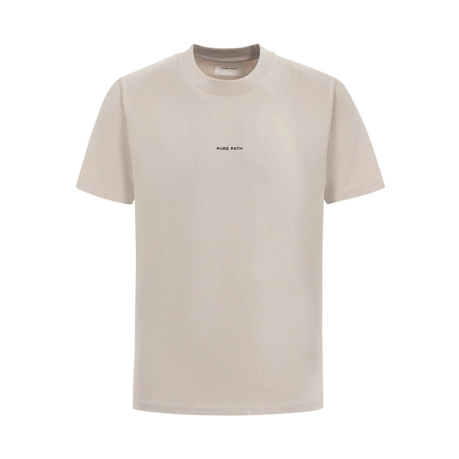 Pure Path Bedrukt T-shirt met korte mouwen Beige Heren