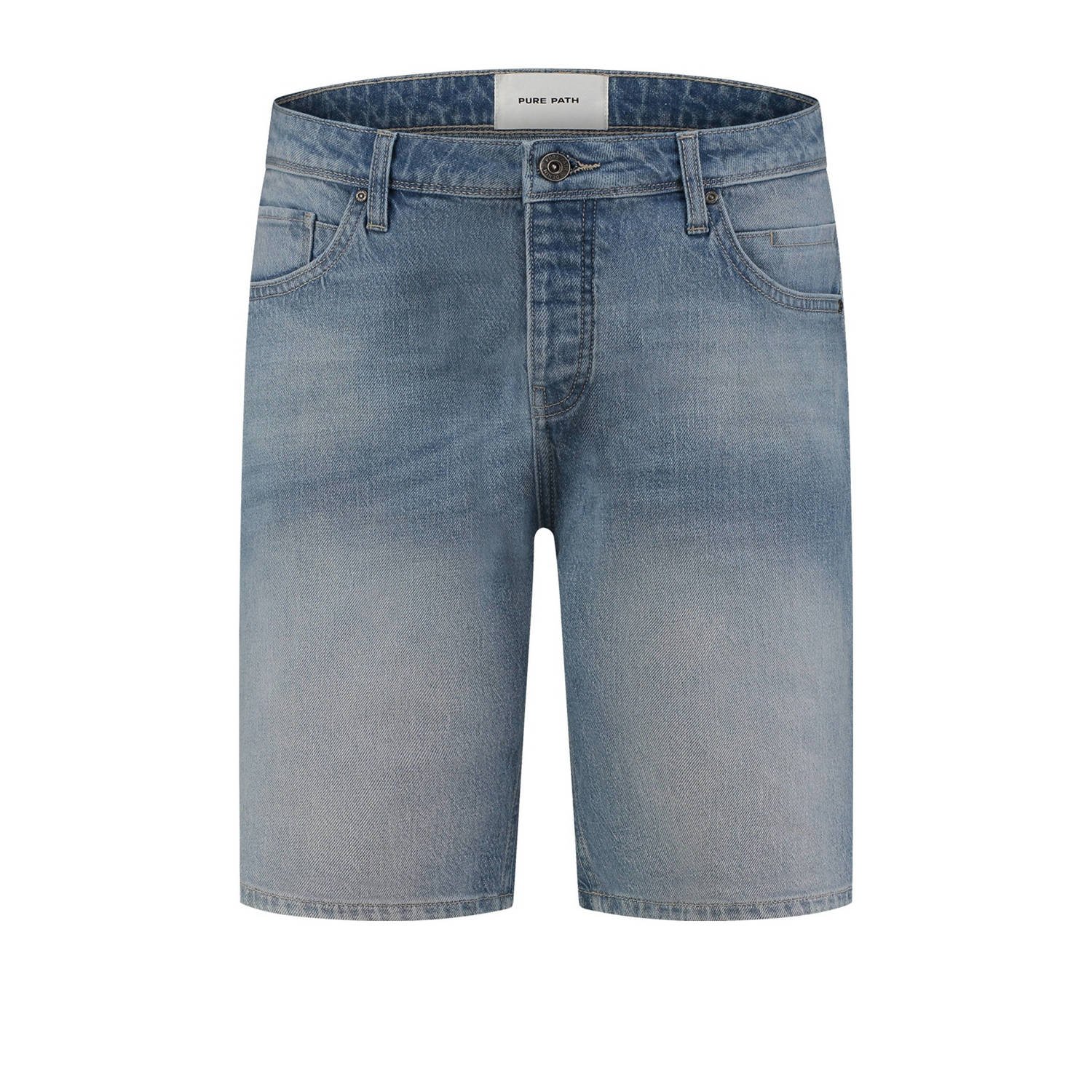 Pure Path Blauwe Denim Shorts The Owen Blue Heren