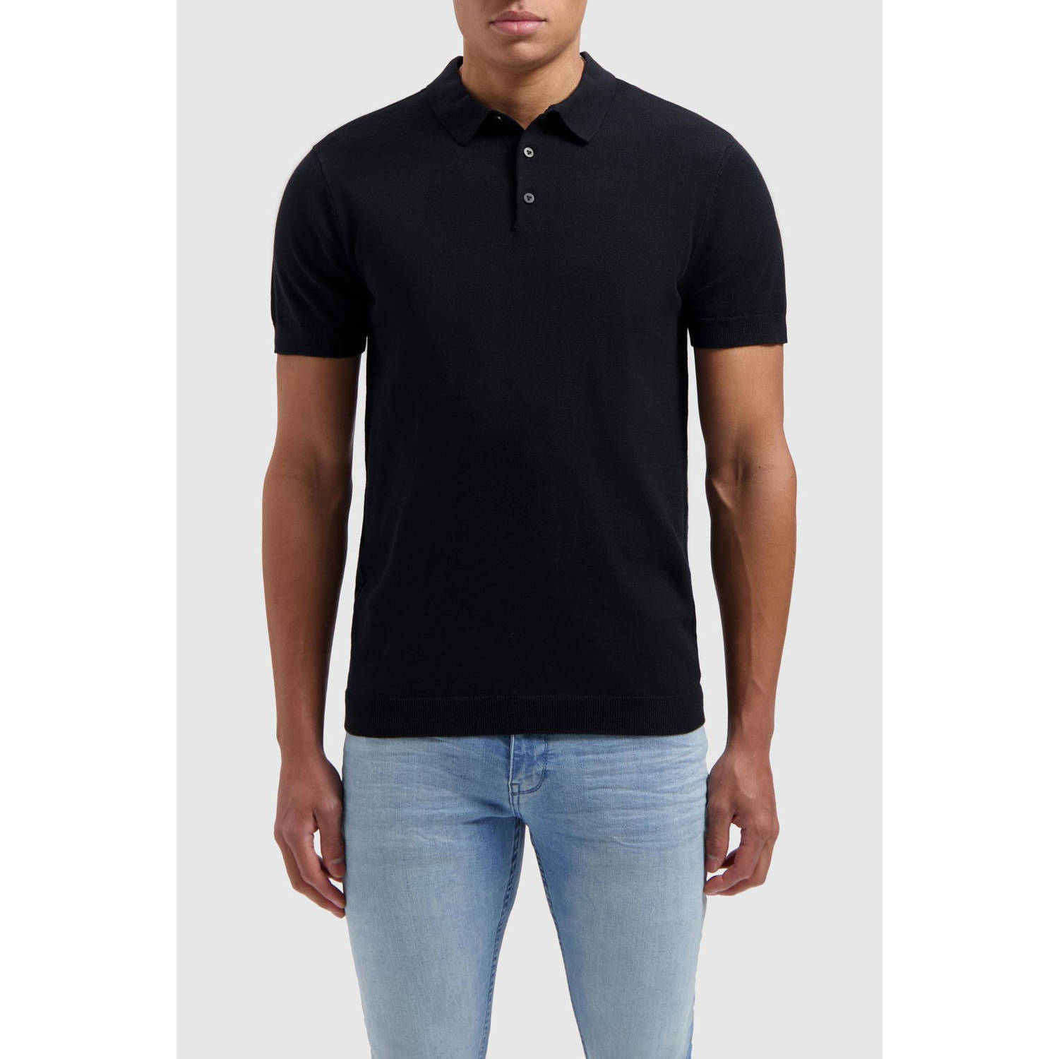 Pure Path regular fit polo zwart