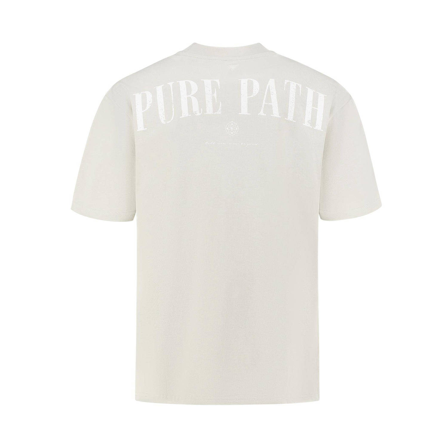 Pure Path T-shirt met backprint 000046 sand
