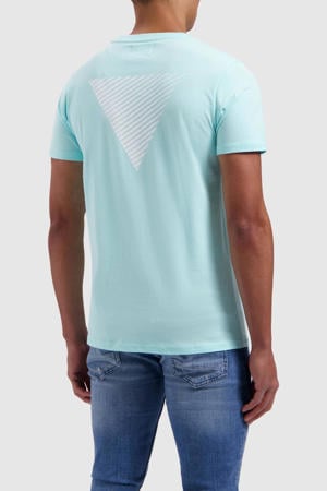 T-shirt met backprint aqua