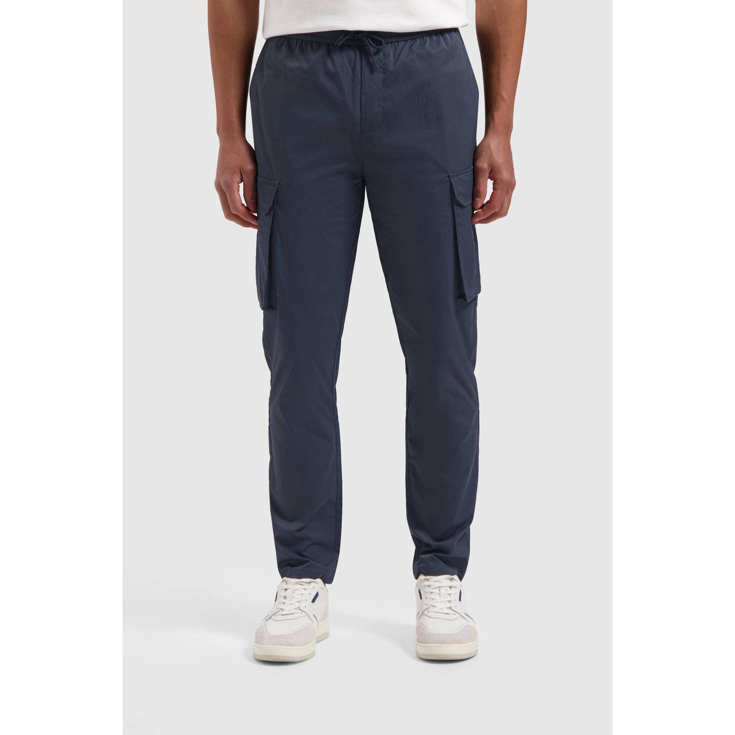 PURE PATH Heren Broeken Cargo Pants With Cords Donkerblauw