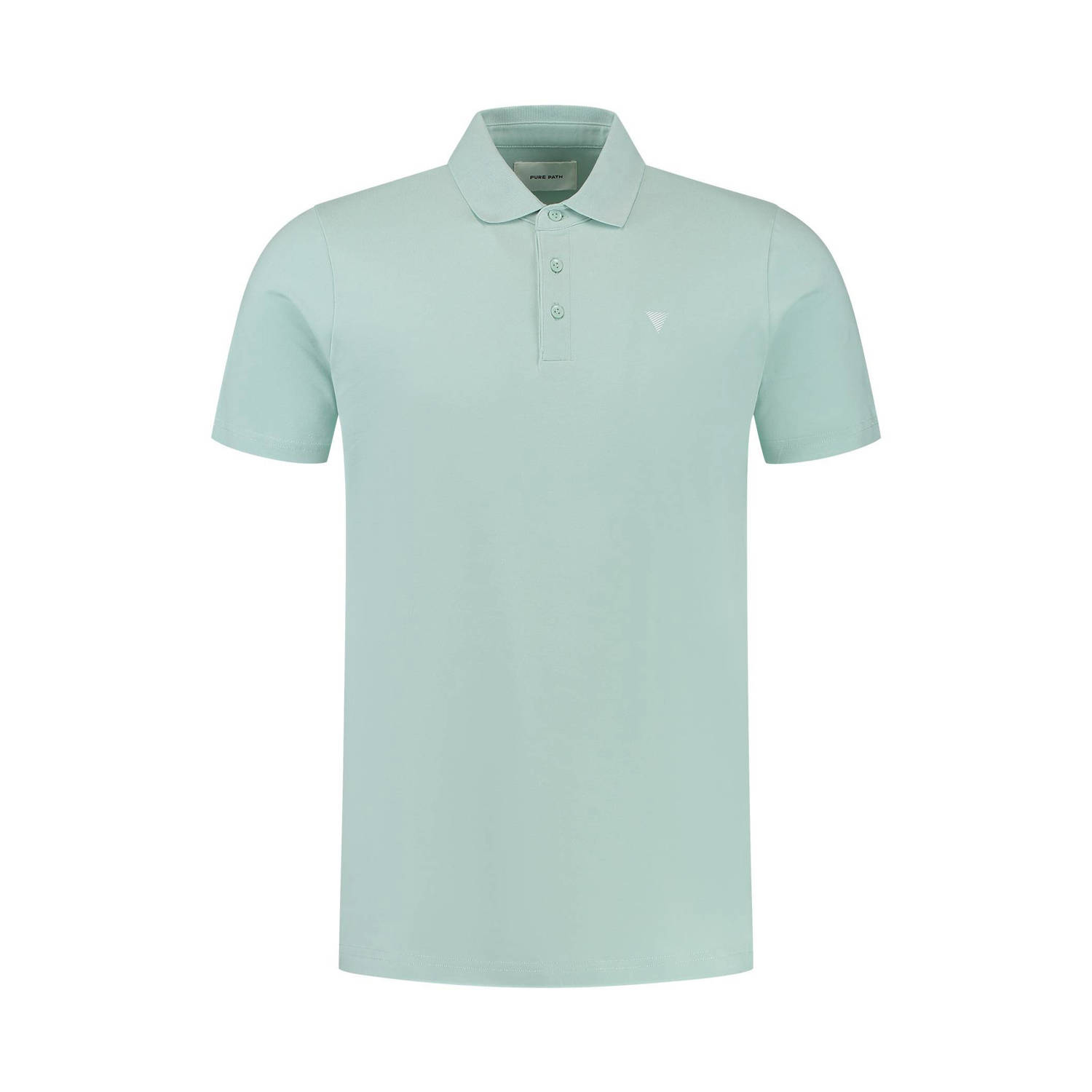PURE PATH Heren Polo's & T-shirts Shortsleeve Polo With Chest Print Mint