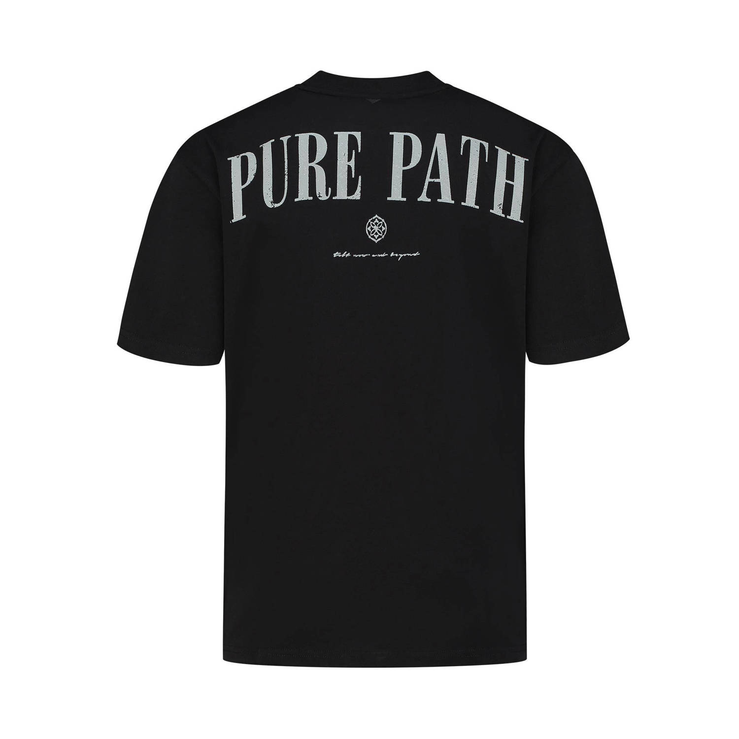 Pure Path T-shirt met backprint black