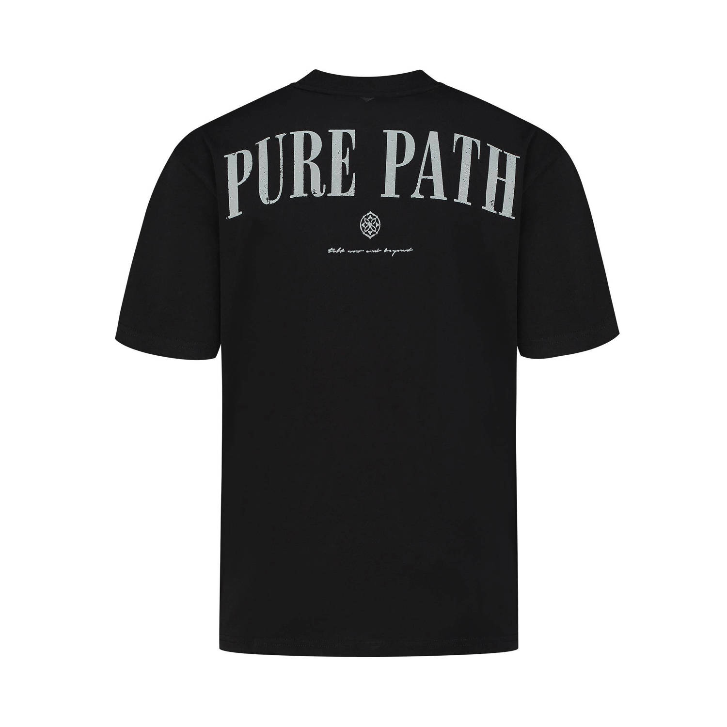 Pure Path T-shirt met backprint 000002 black