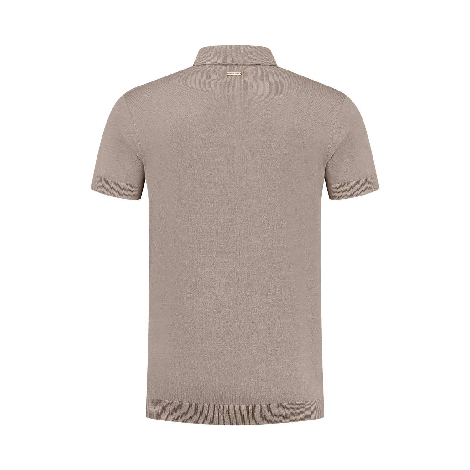 Pure Path regular fit polo taupe