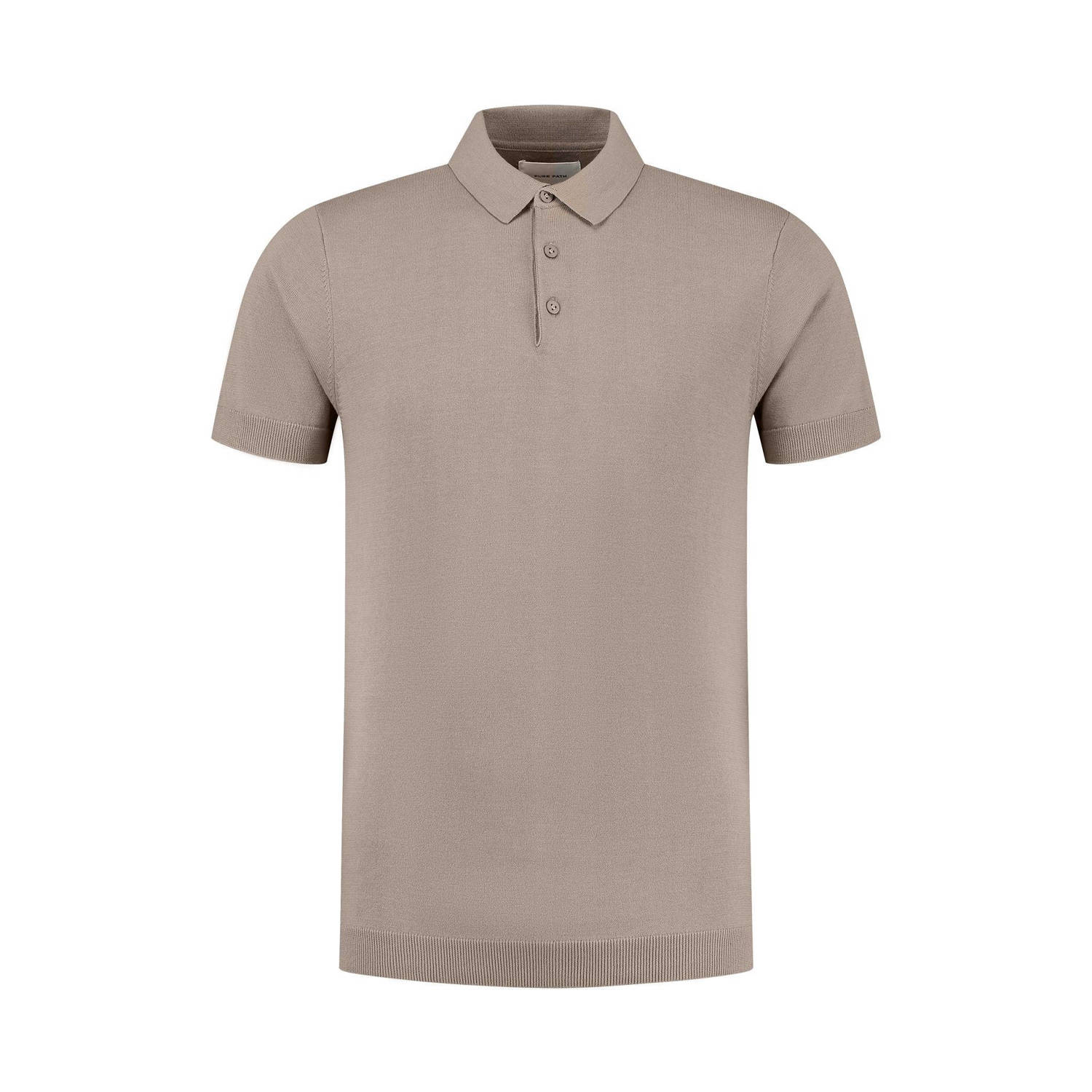 Pure Path regular fit polo taupe