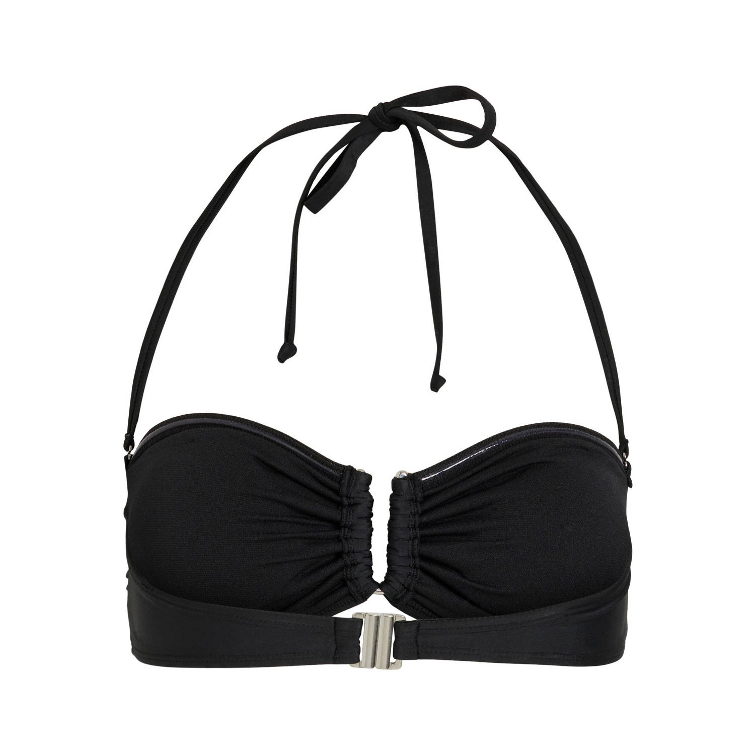 VILA voorgevormde strapless bandeau bikinitop VIMOLLY zwart