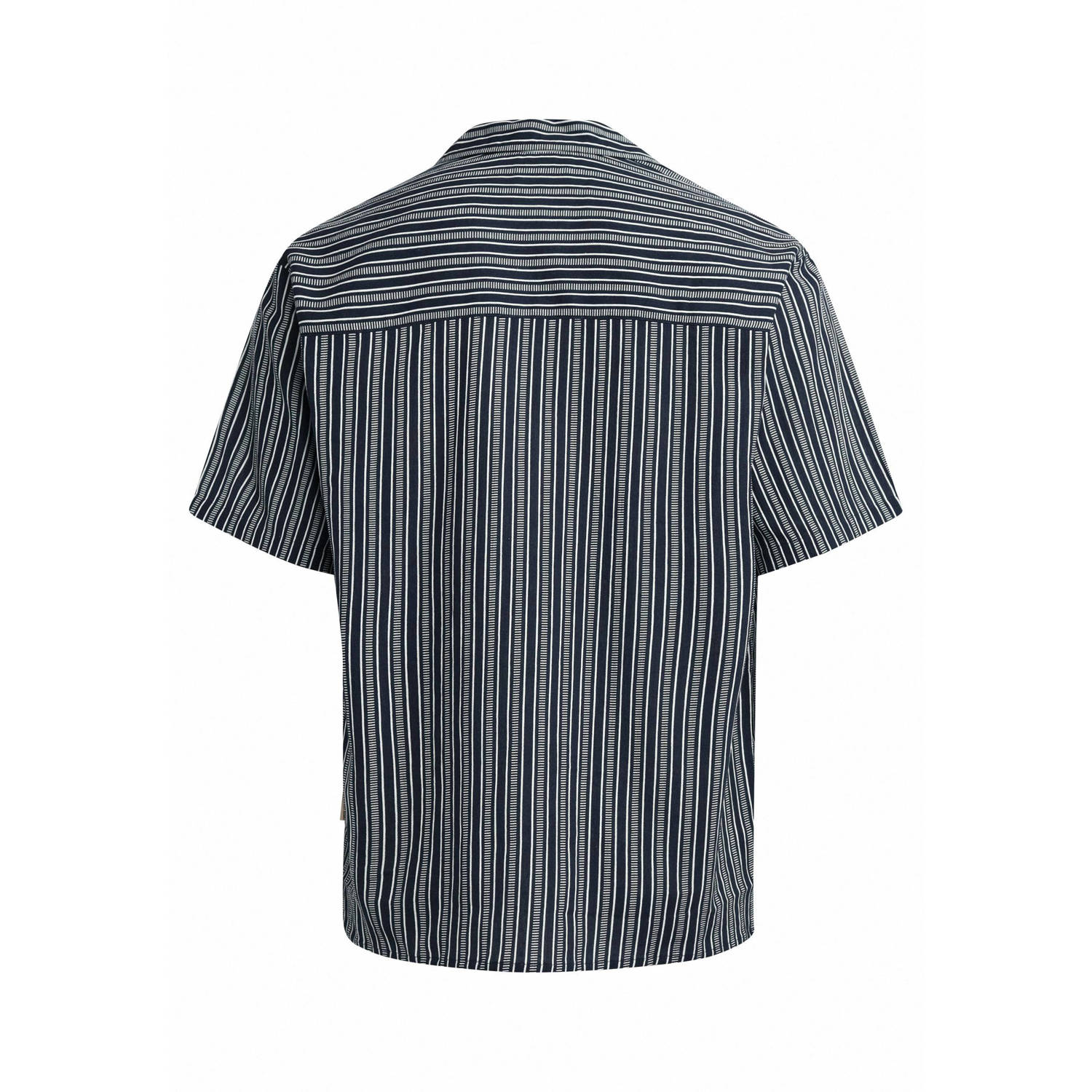 Redefined Rebel gestreept regular fit overhemd RRHowie navy blazer