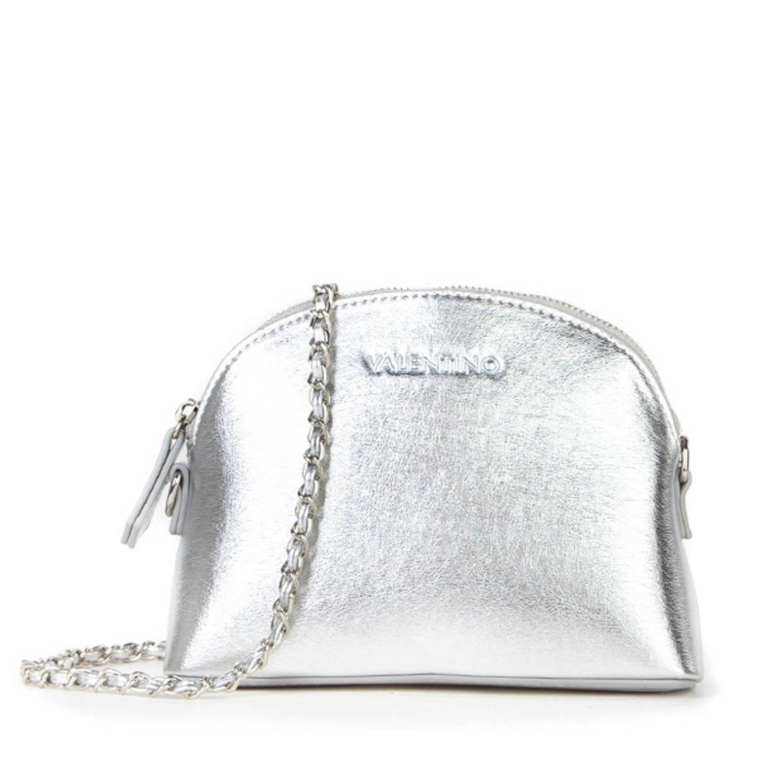 Valentino Bags metallic crossbody tas Mayfair zilverkleurig
