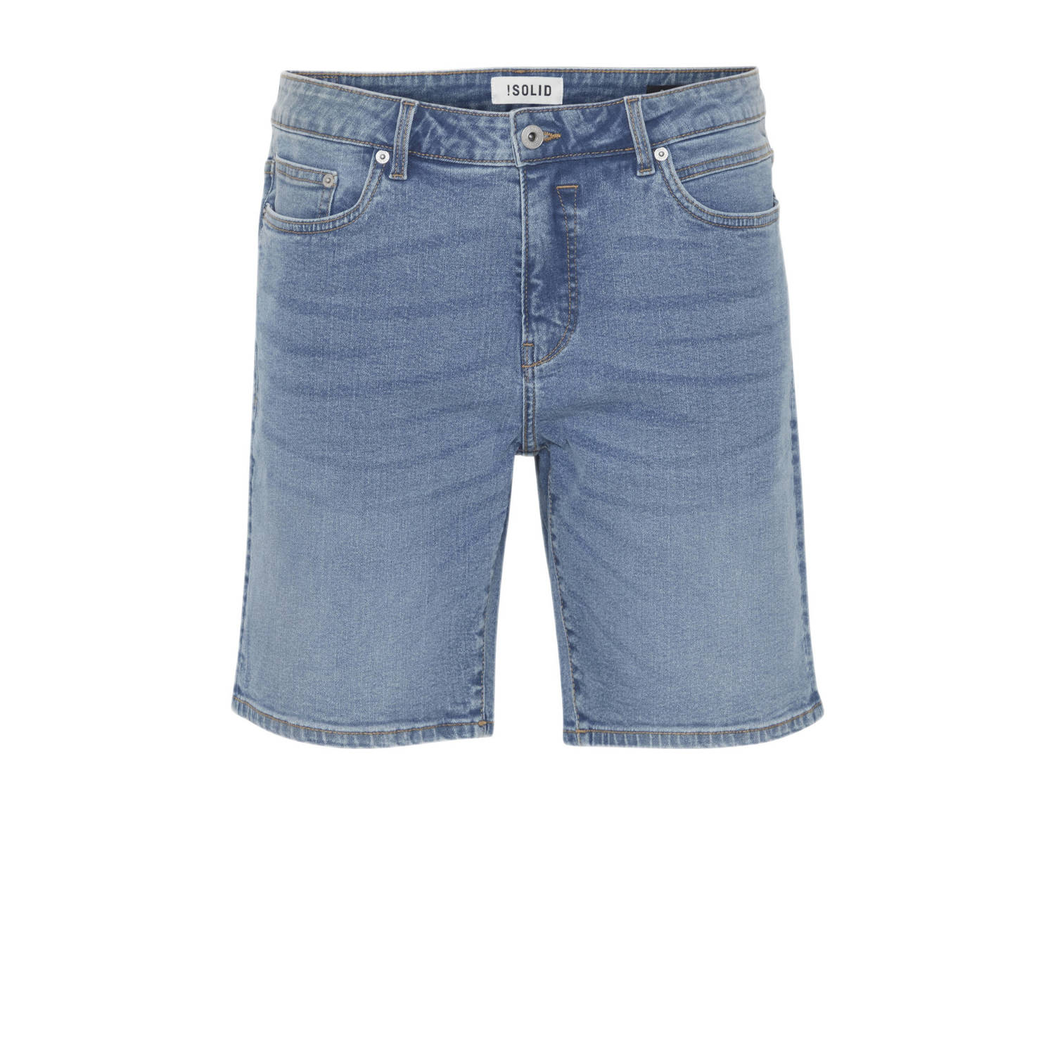 Solid regular fit denim short SDRyder blauw