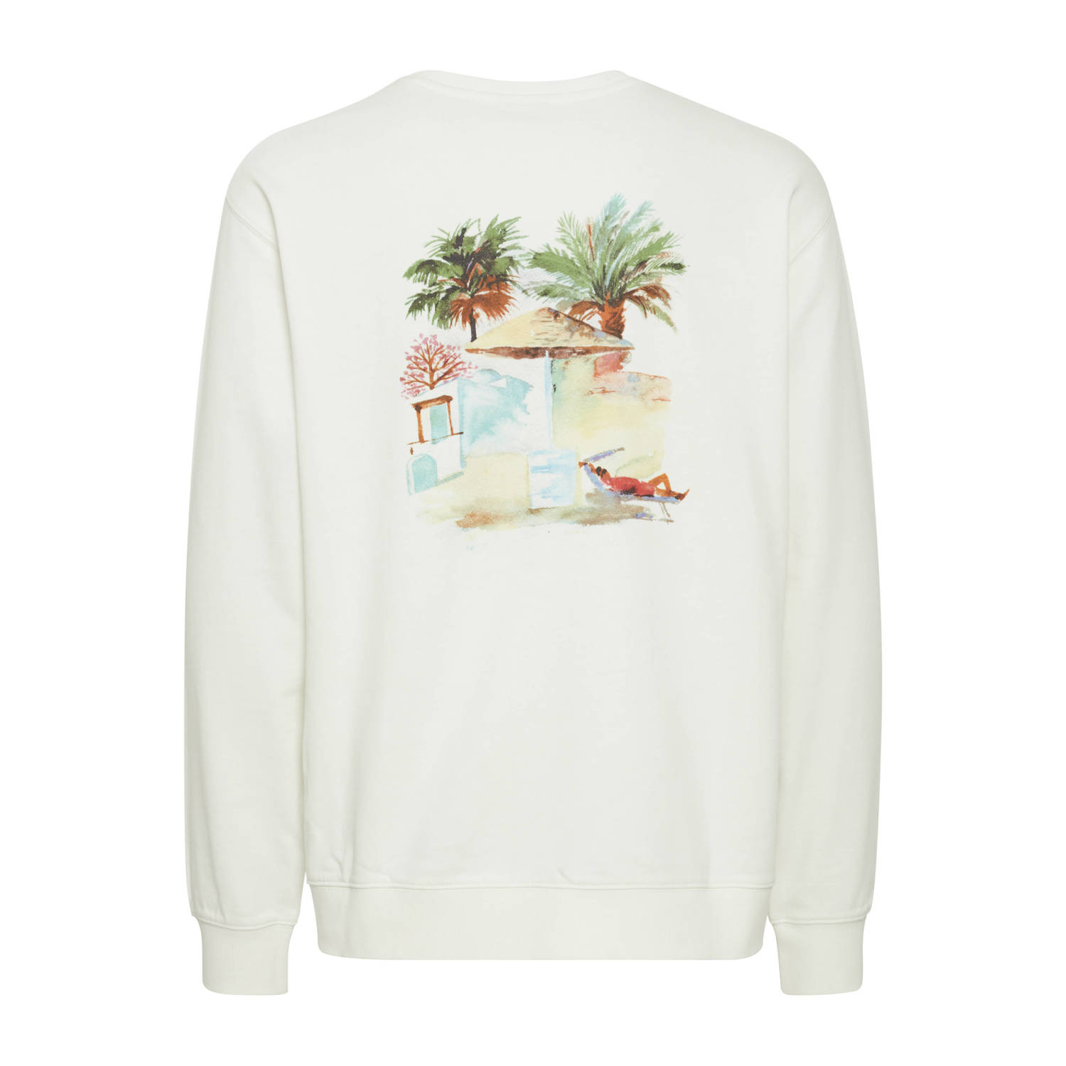 Solid sweater SDItai met backprint off white