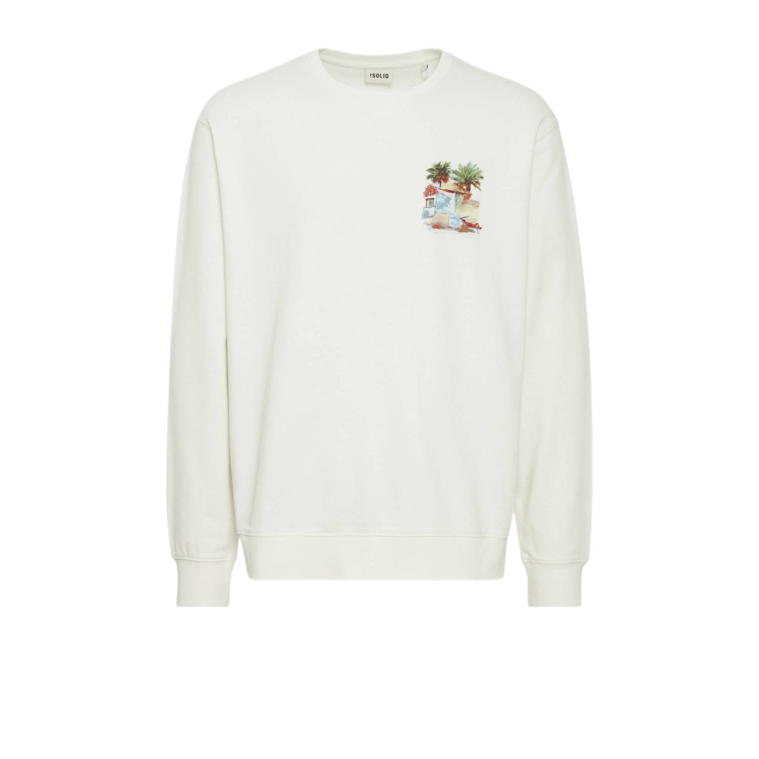 Solid sweater SDItai met backprint off white