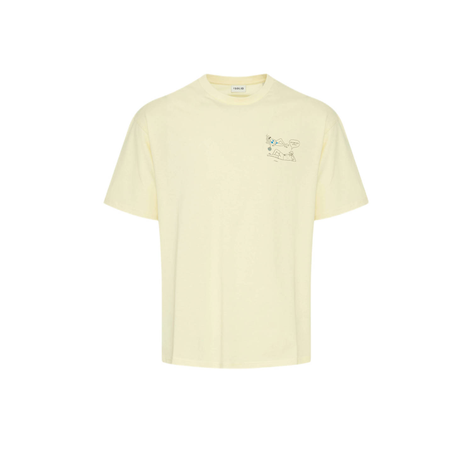 Solid T-shirt SDIhsan met backprint anise flower