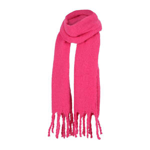 sjaal met franjes fuchsia