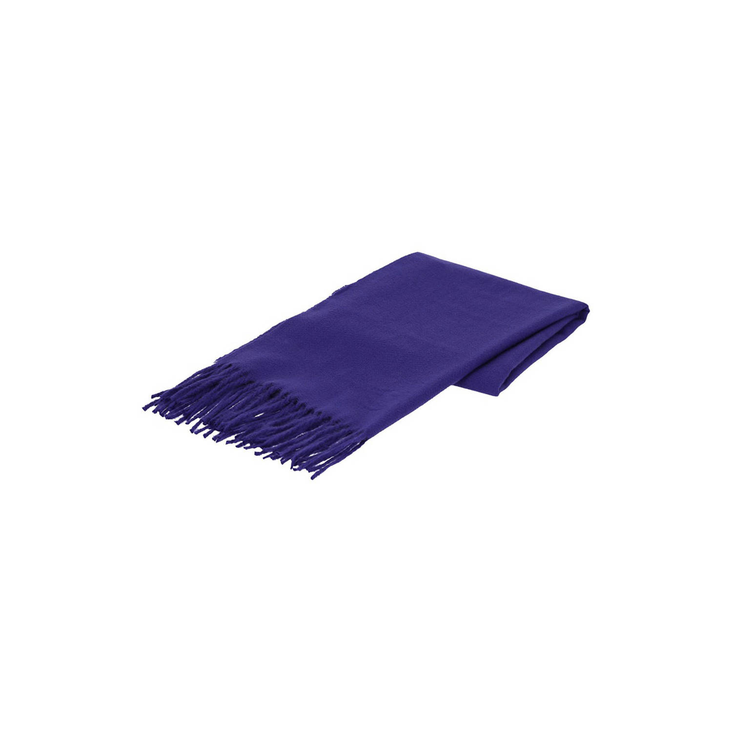 Sarlini sjaal met franjes kobaltblauw