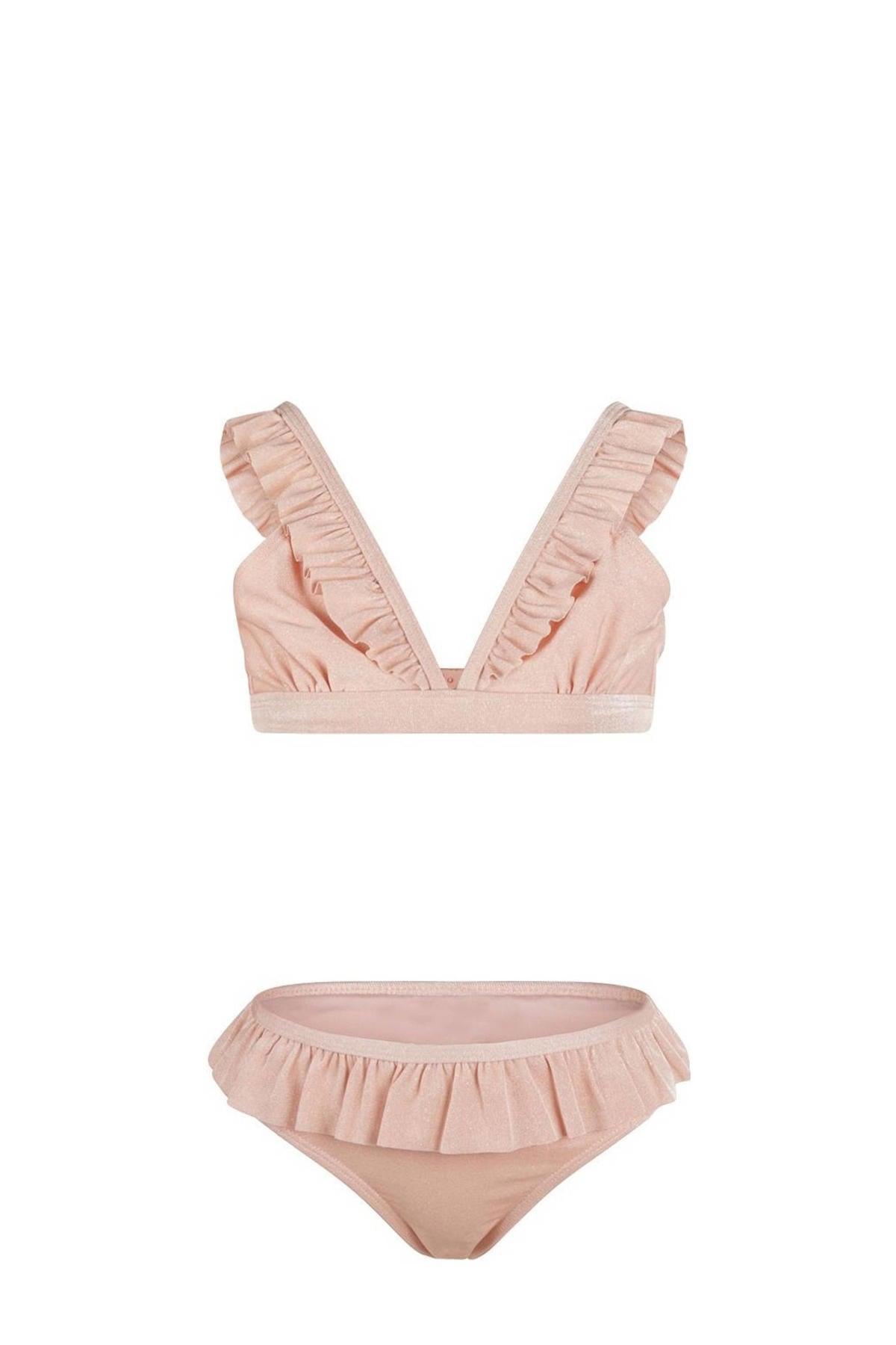 OUSIMEN Badpak voor dames, tweedelig, bikini met ruches, hoge taille, push- up, Paars, XXL