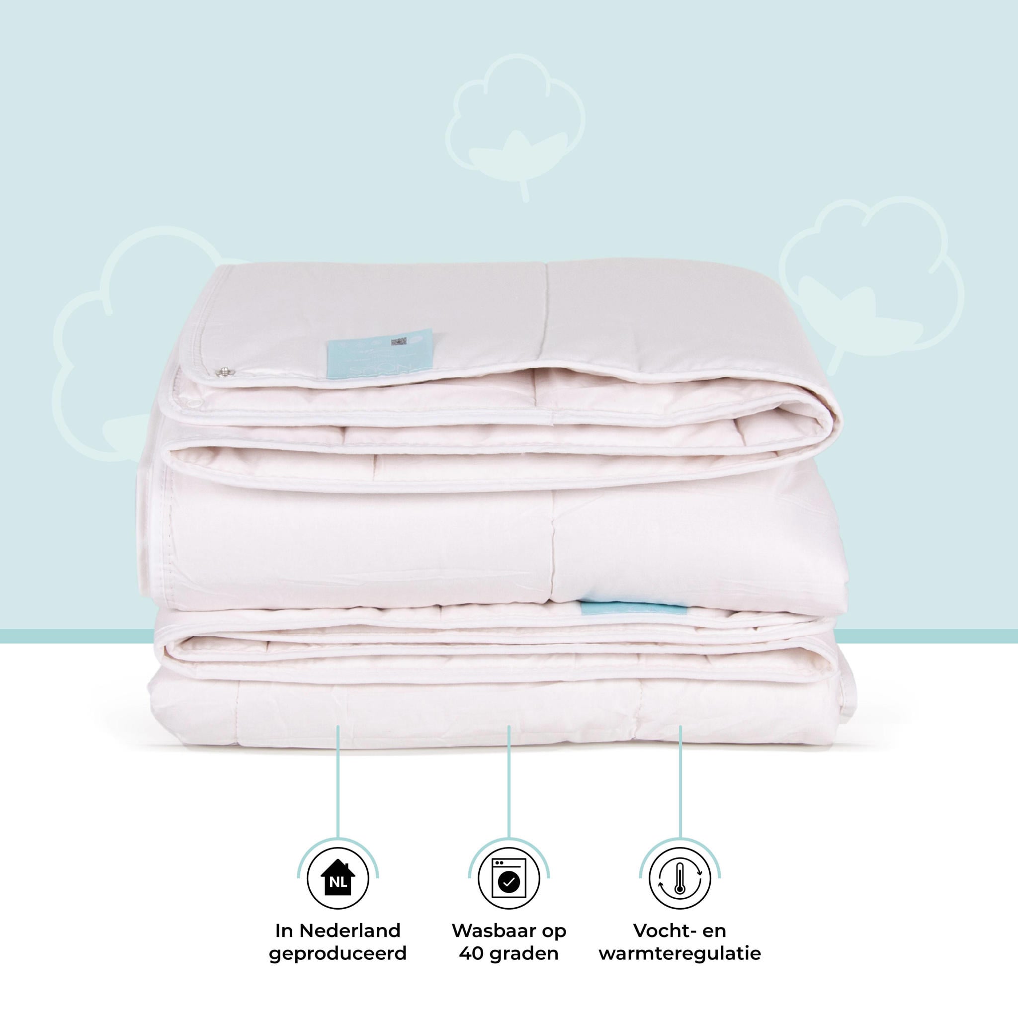 NOUS Kids katoenen 4-seizoenen dekbedden dekbed peuter - Afbeelding 2