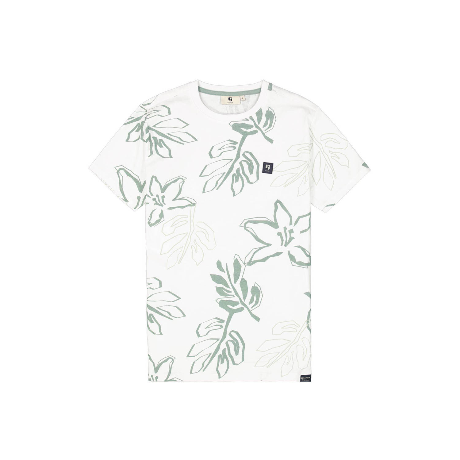 Garcia T-shirt met all over print white