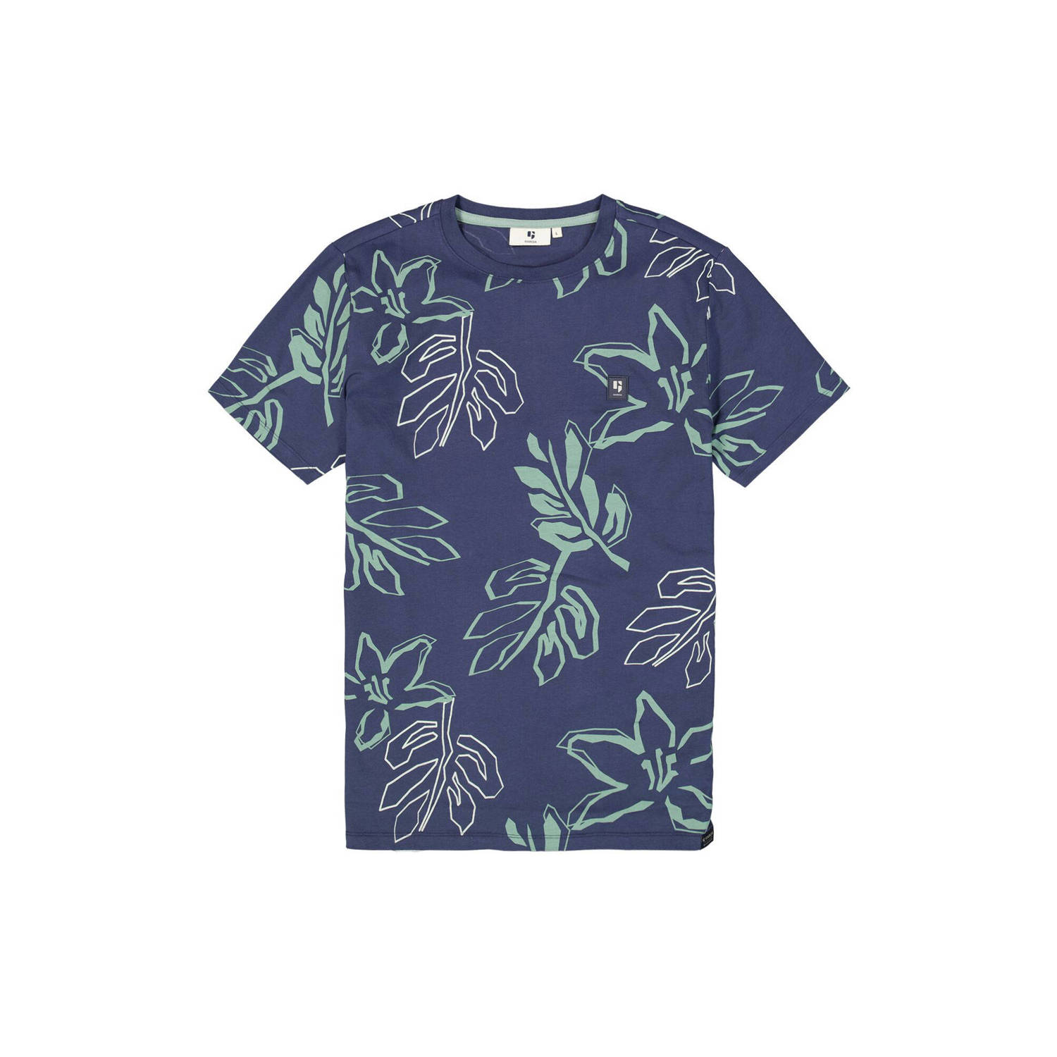 Garcia T-shirt met all over print marine