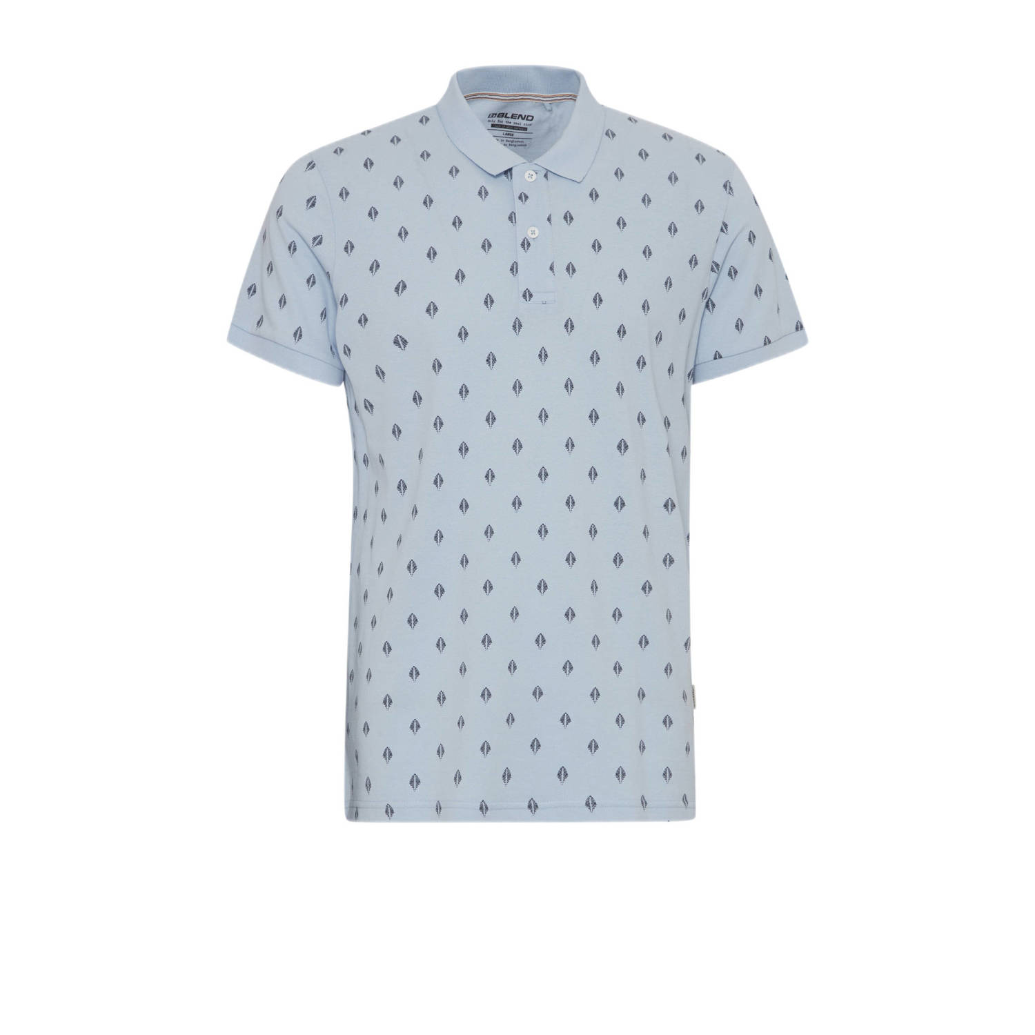 Blend polo met all over print cashmere blue