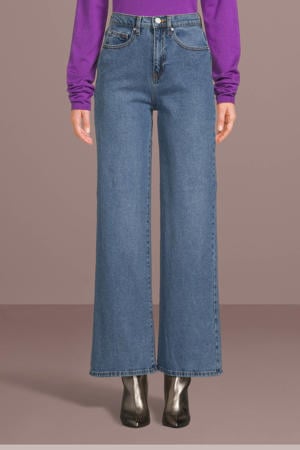 high waist jeans OWI-W medium blue denim