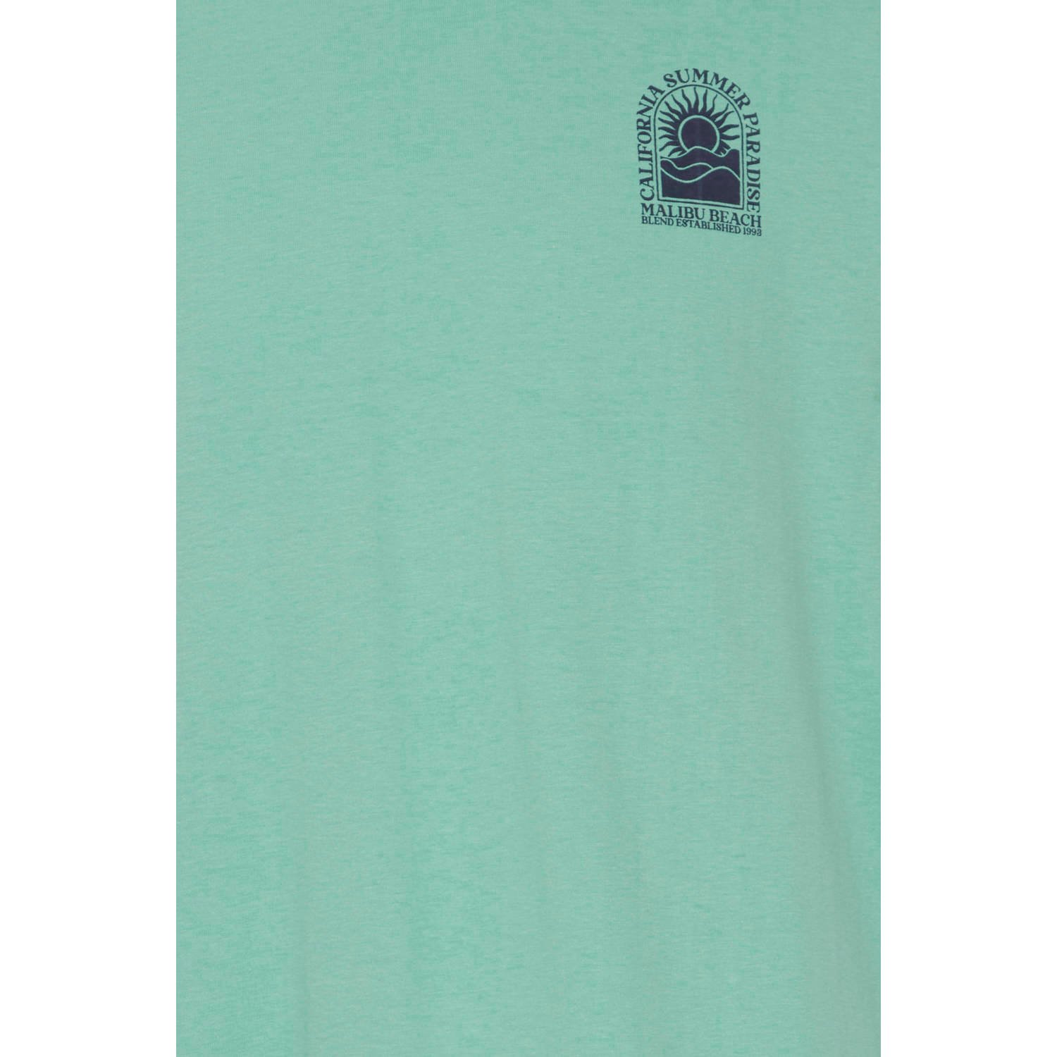 Blend T-shirt met backprint malachite green