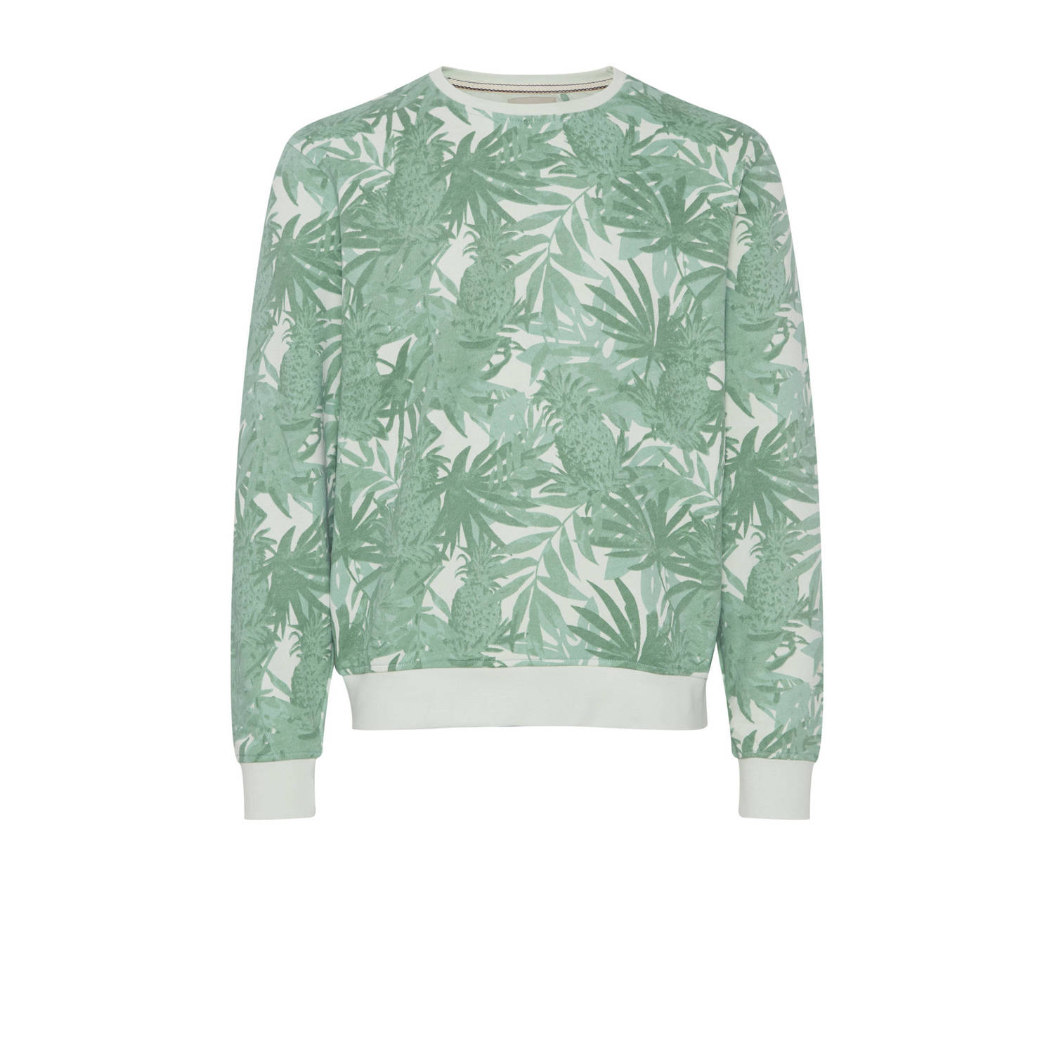 Blend sweater met all over print groen
