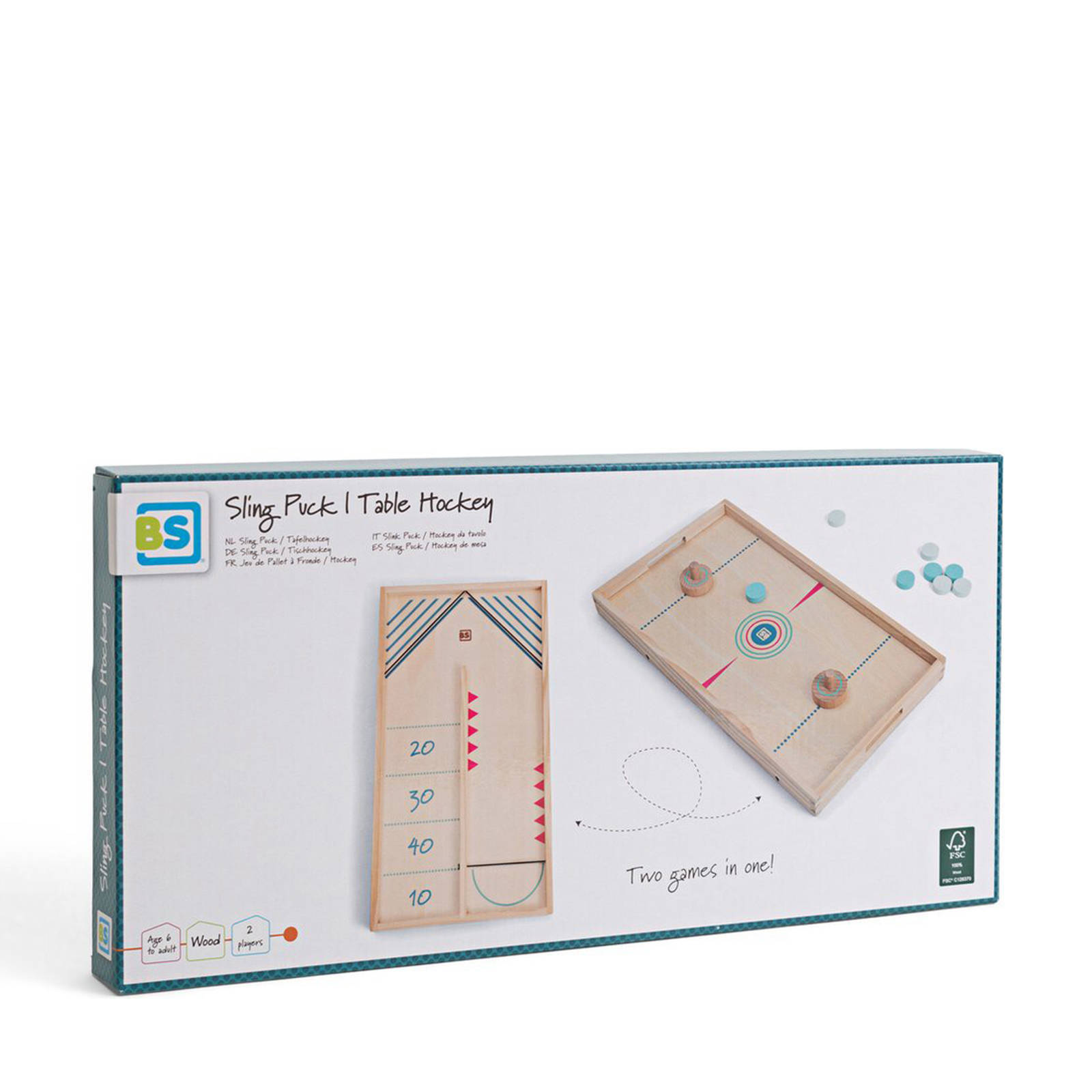 Jeu de rondelle en bois dernier modèle avec revêtement en poudre naturel et pièc