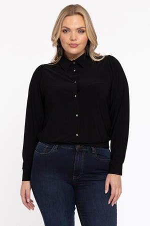 gebloemde blouse zwart