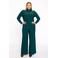 YOEK gebloemde blouse petrol