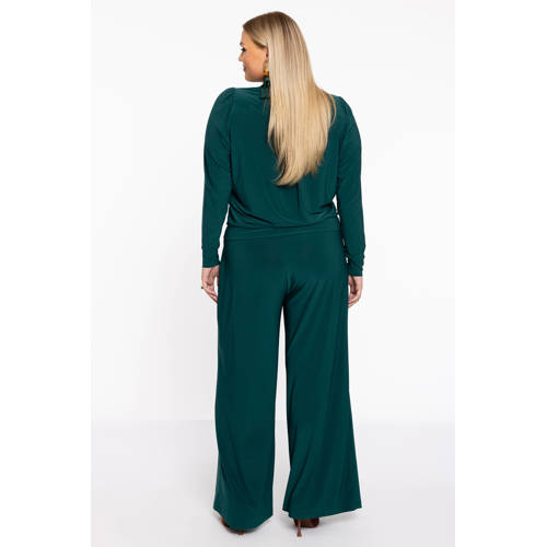 YOEK gebloemde blouse petrol afbeelding