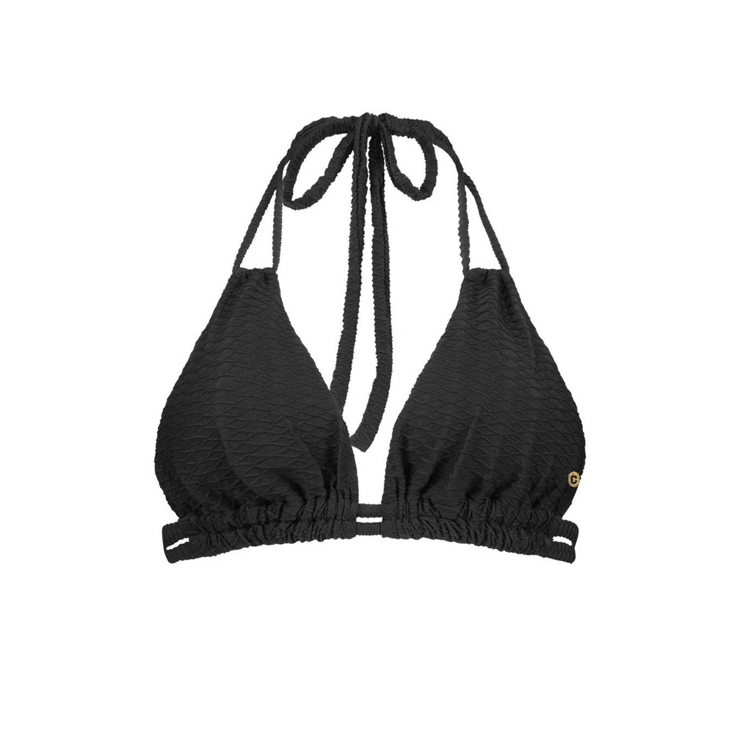 ten Cate Beach TC WOW voorgevormde triangel bikinitop met textuur zwart