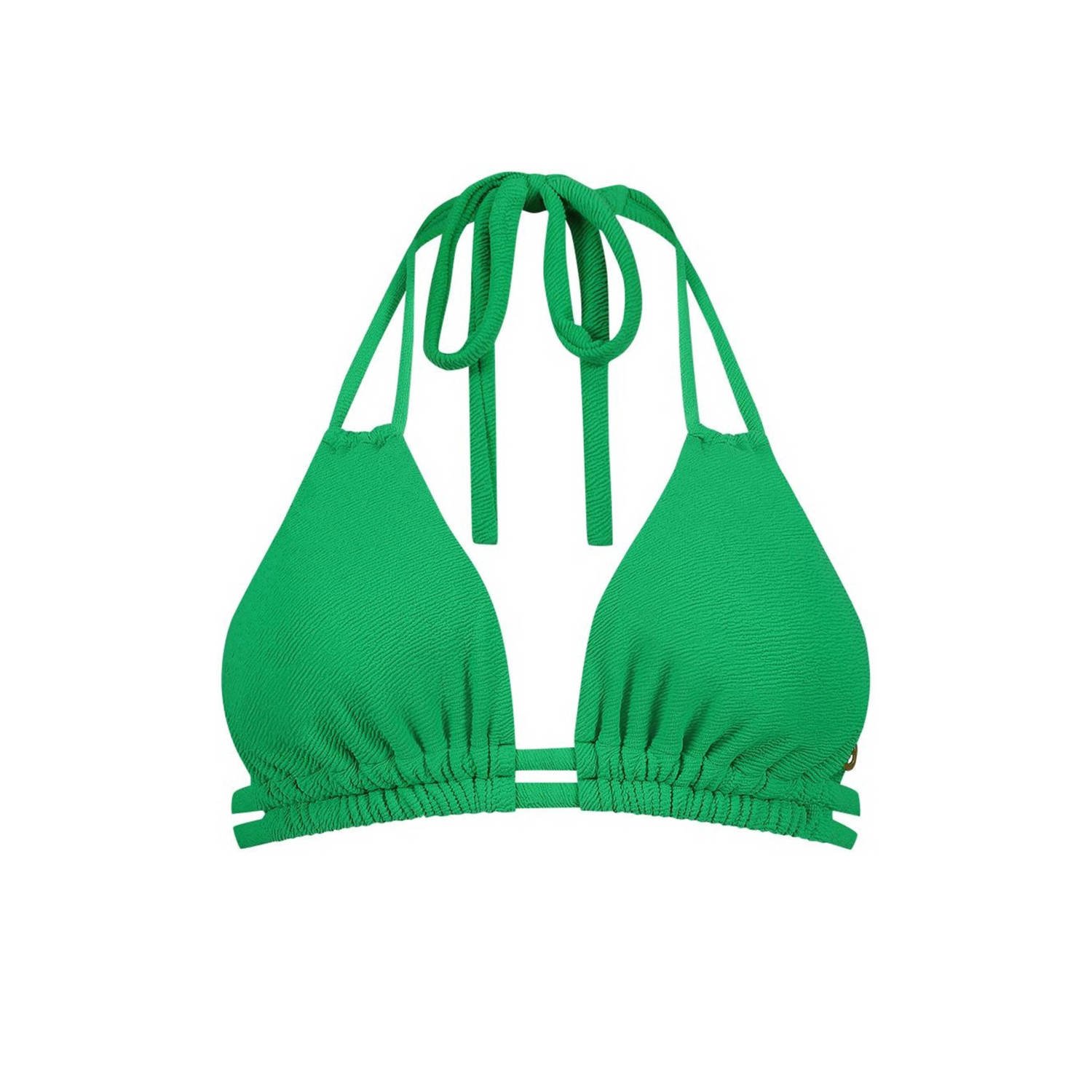 Ten Cate Beach TC WOW voorgevormde triangel bikinitop met textuur groen