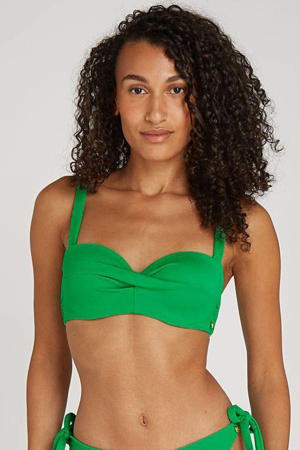 voorgevormde beugel bikinitop met textuur groen