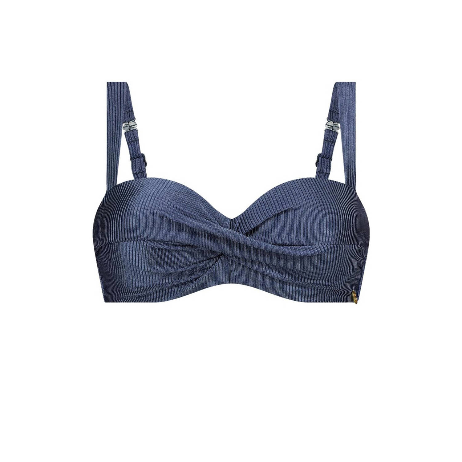 Ten Cate Beach TC WOW voorgevormde beugel bikinitop met textuur donkerblauw