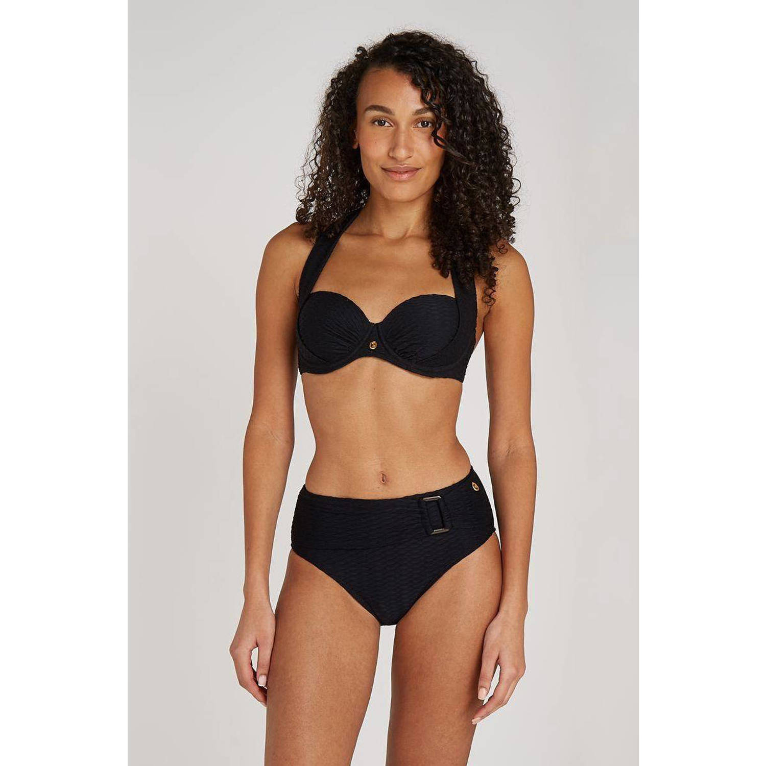 ten Cate Beach TC WOW voorgevormde beugel bikinitop met textuur zwart
