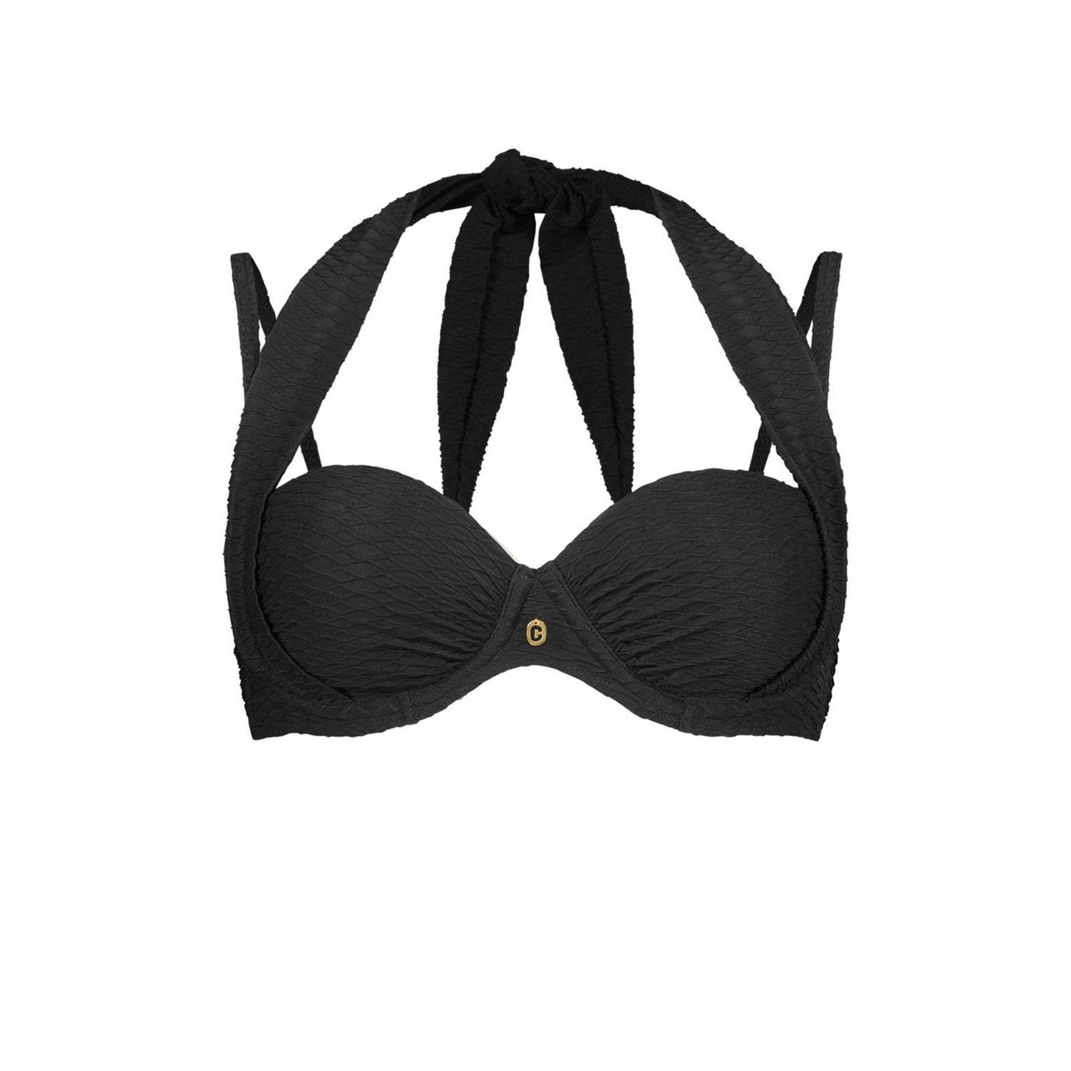 ten Cate Beach TC WOW voorgevormde beugel bikinitop met textuur zwart