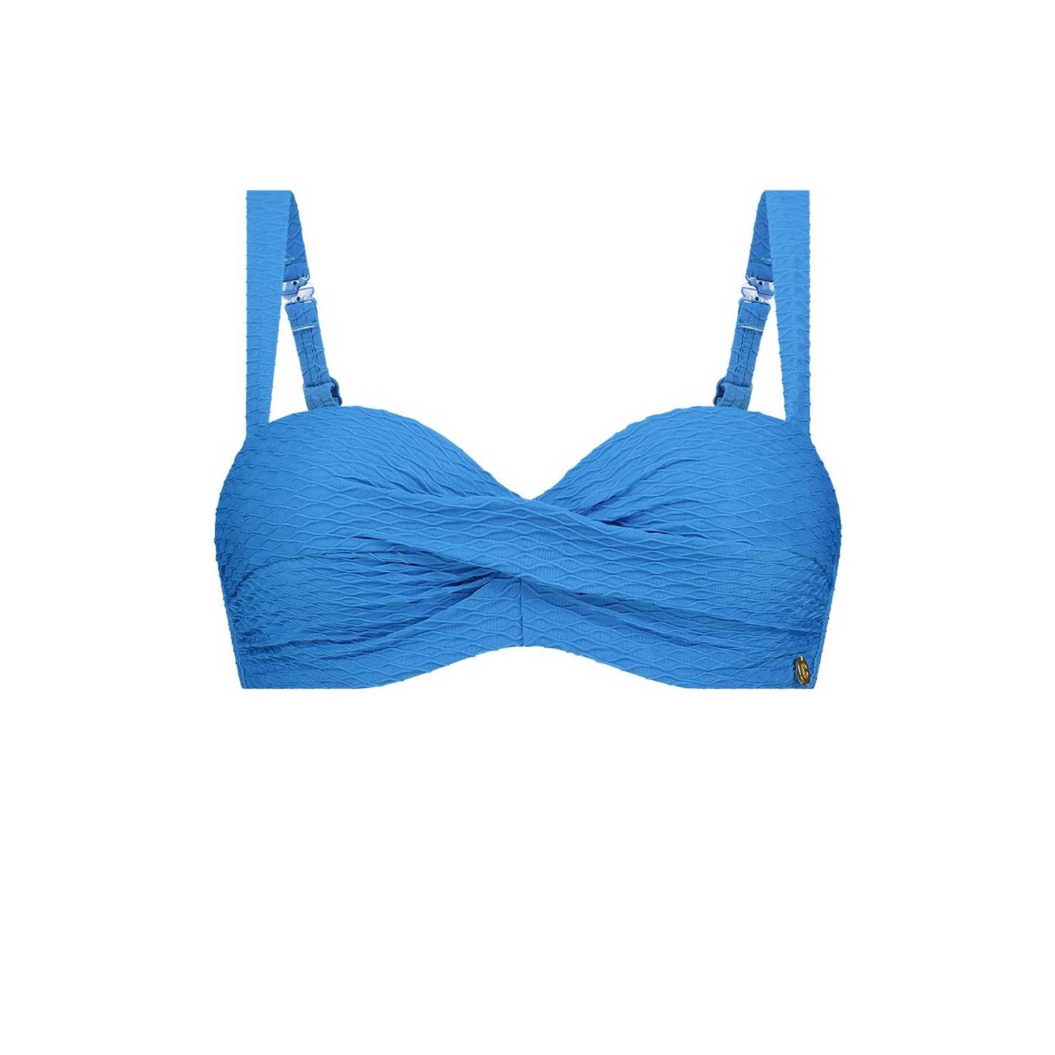 ten Cate Beach TC WOW voorgevormde beugel bikinitop met textuur blauw