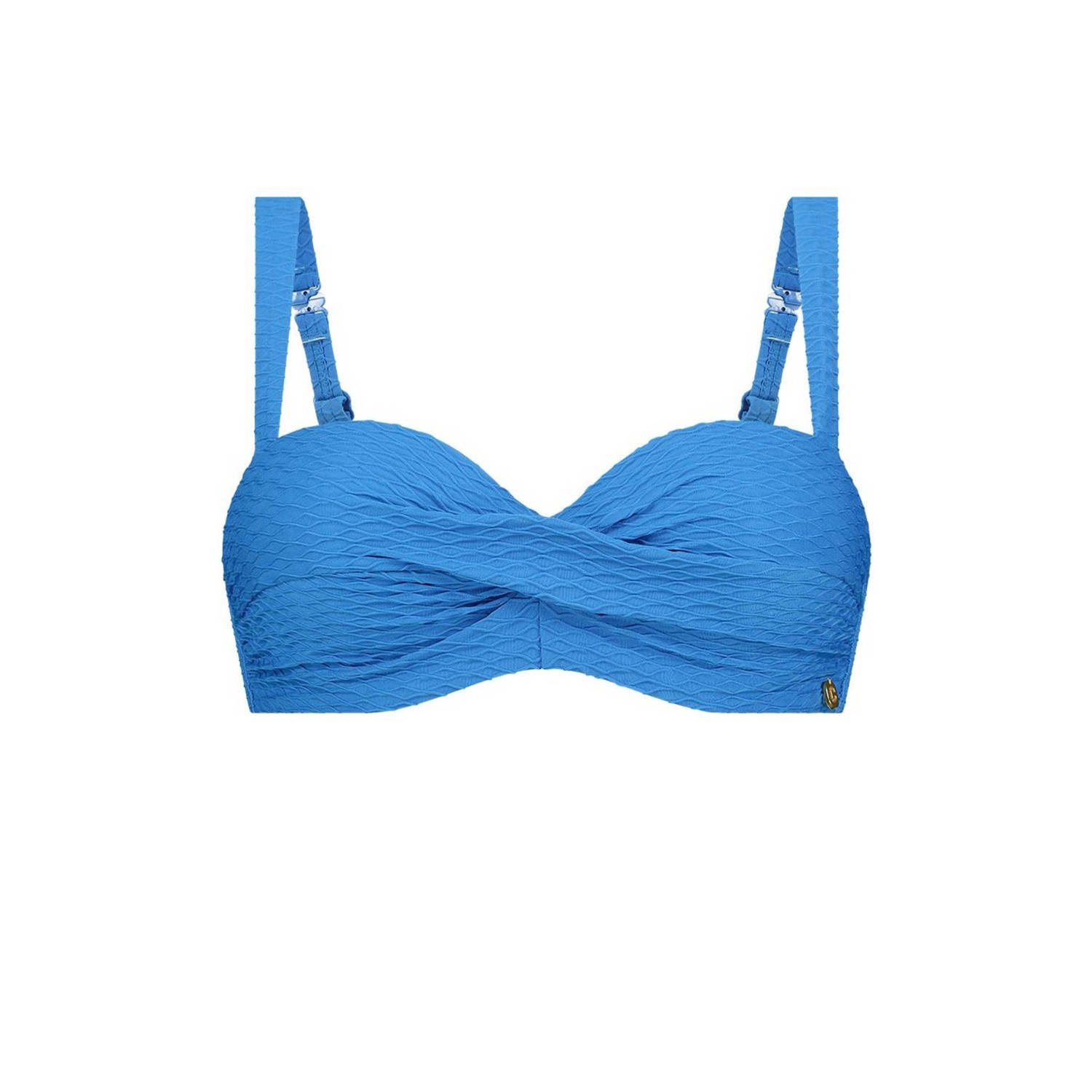 Ten Cate Beach TC WOW voorgevormde beugel bikinitop met textuur blauw