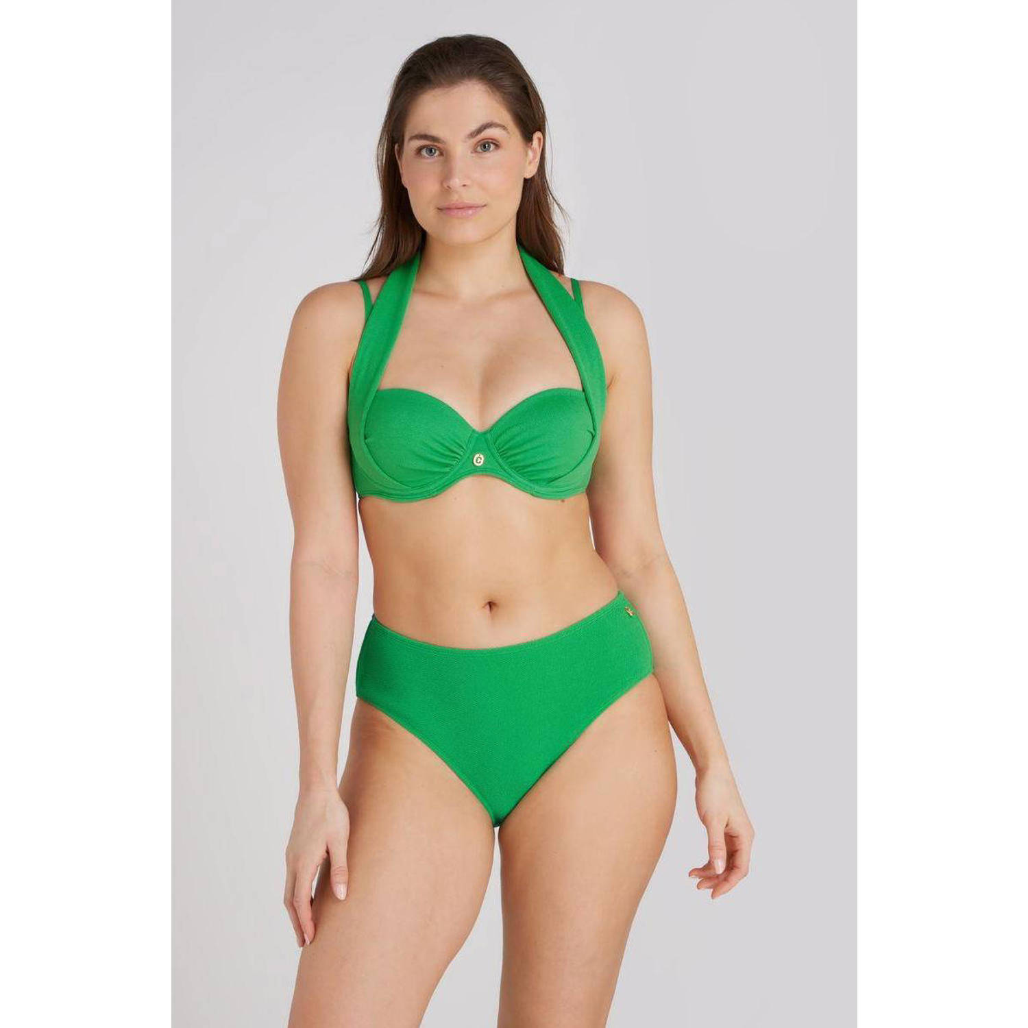 ten Cate Beach TC WOW voorgevormde beugel bikinitop met textuur groen