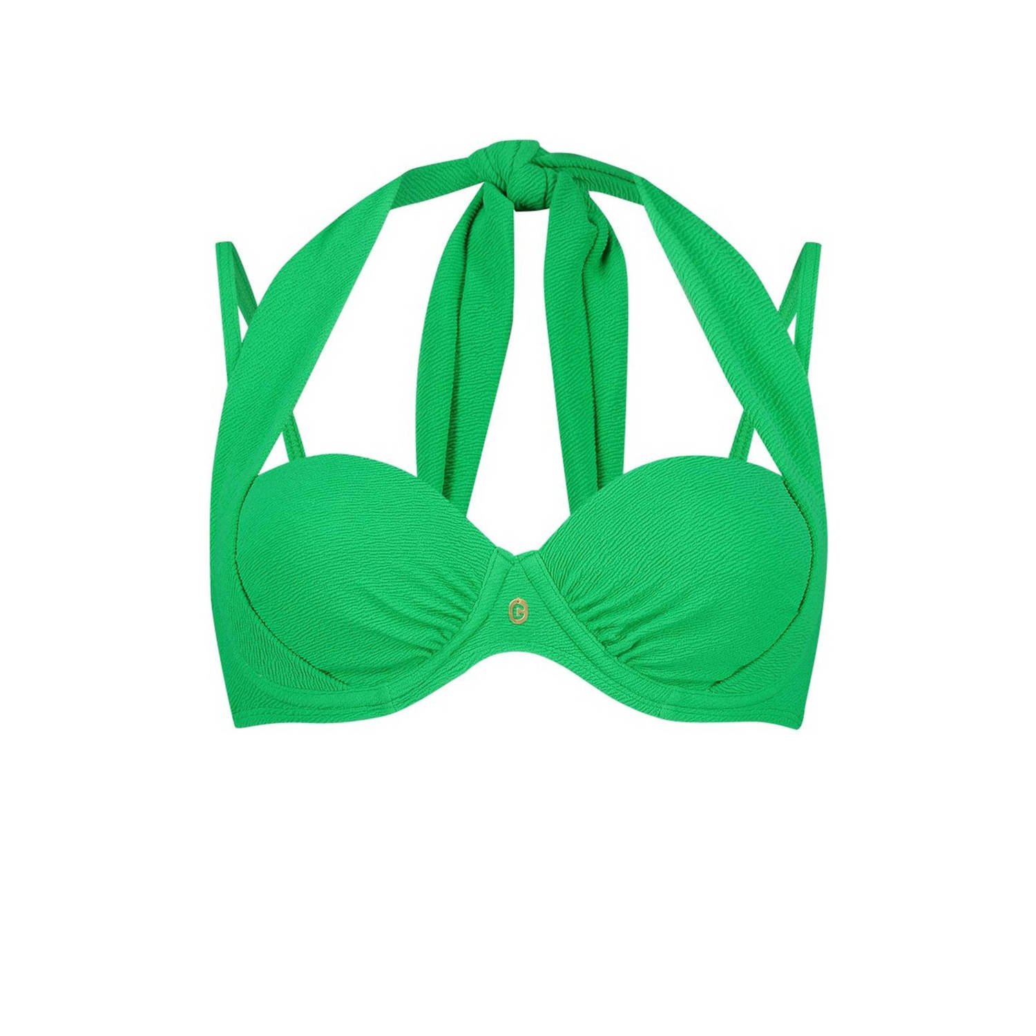 ten Cate Beach TC WOW voorgevormde beugel bikinitop met textuur groen