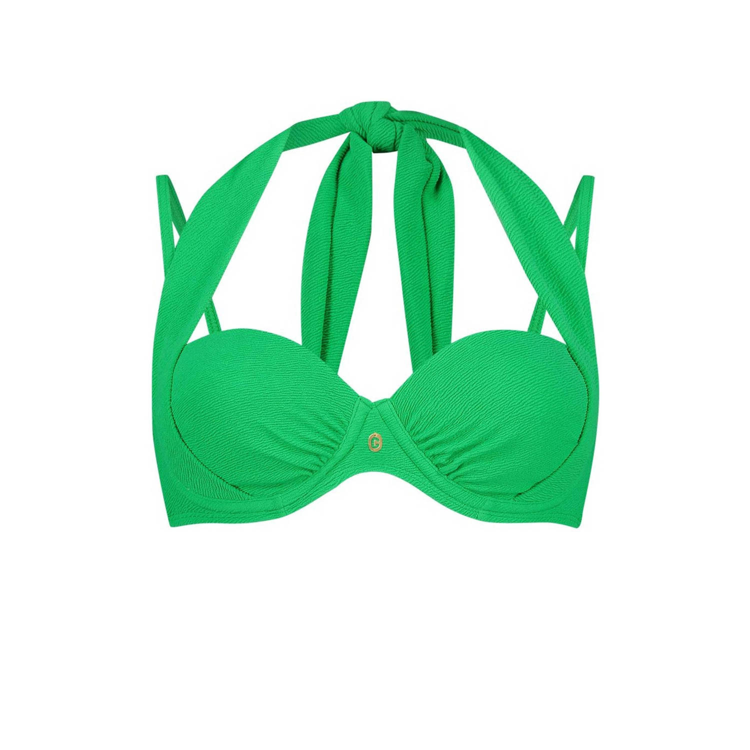 Ten Cate Beach TC WOW voorgevormde beugel bikinitop met textuur groen