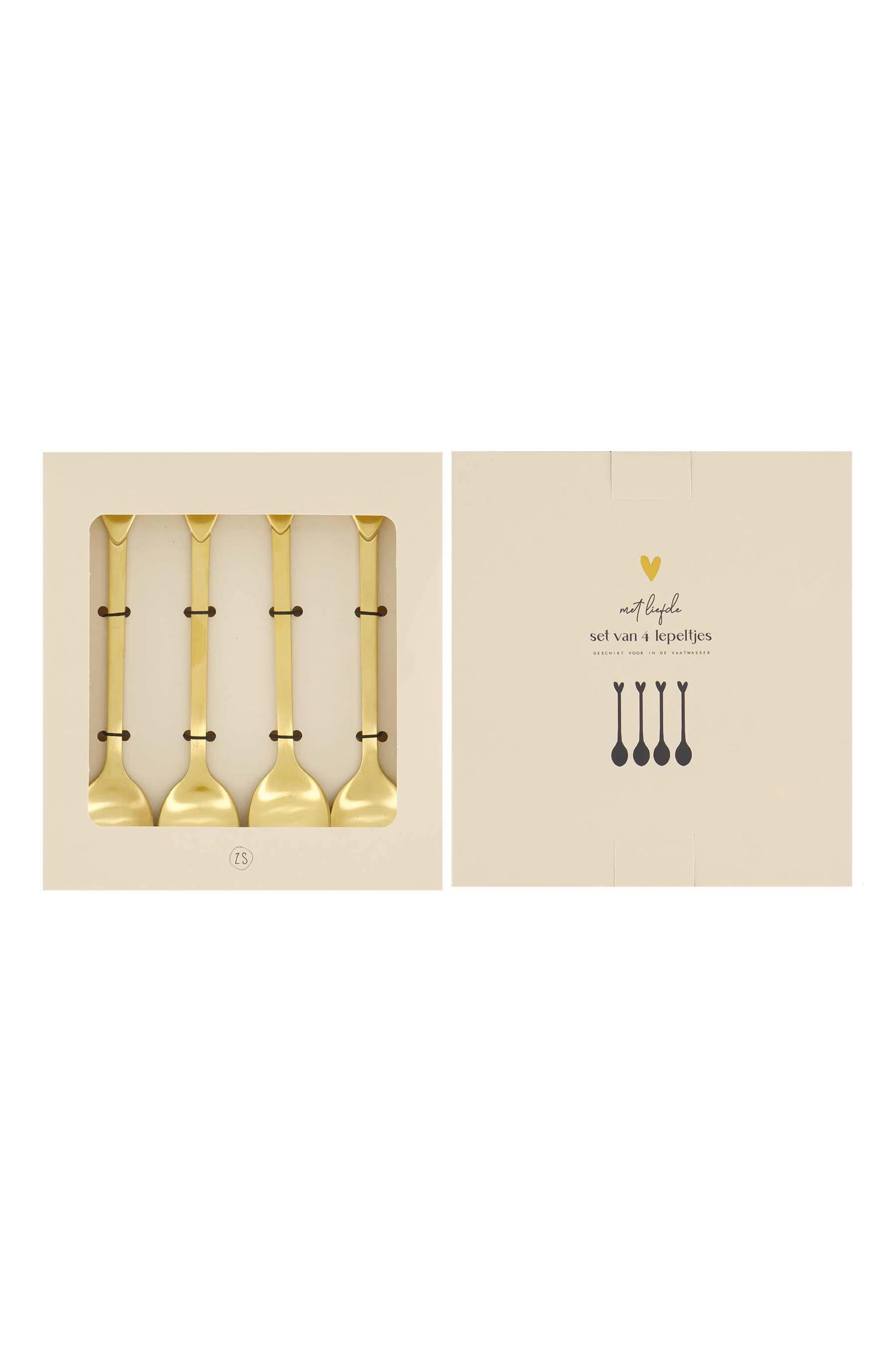 Zusss lepeltjes hartje goud (set van 4) - Afbeelding 3