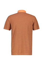 thumbnail: Oranje heren LERROS regular fit polo van katoen met logo dessin, korte mouwen, klassieke kraag en knoopsluiting