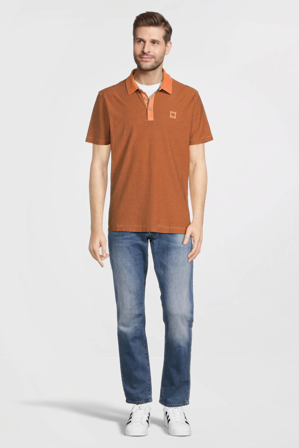 LERROS regular fit polo met logo oranje