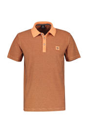 thumbnail: Oranje heren LERROS regular fit polo van katoen met logo dessin, korte mouwen, klassieke kraag en knoopsluiting