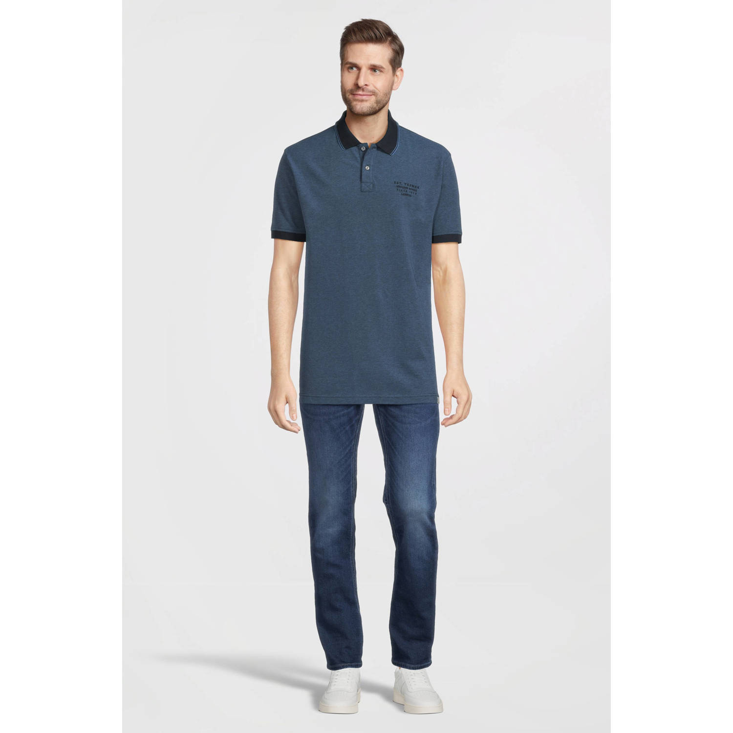 LERROS slim fit polo met logo blauw