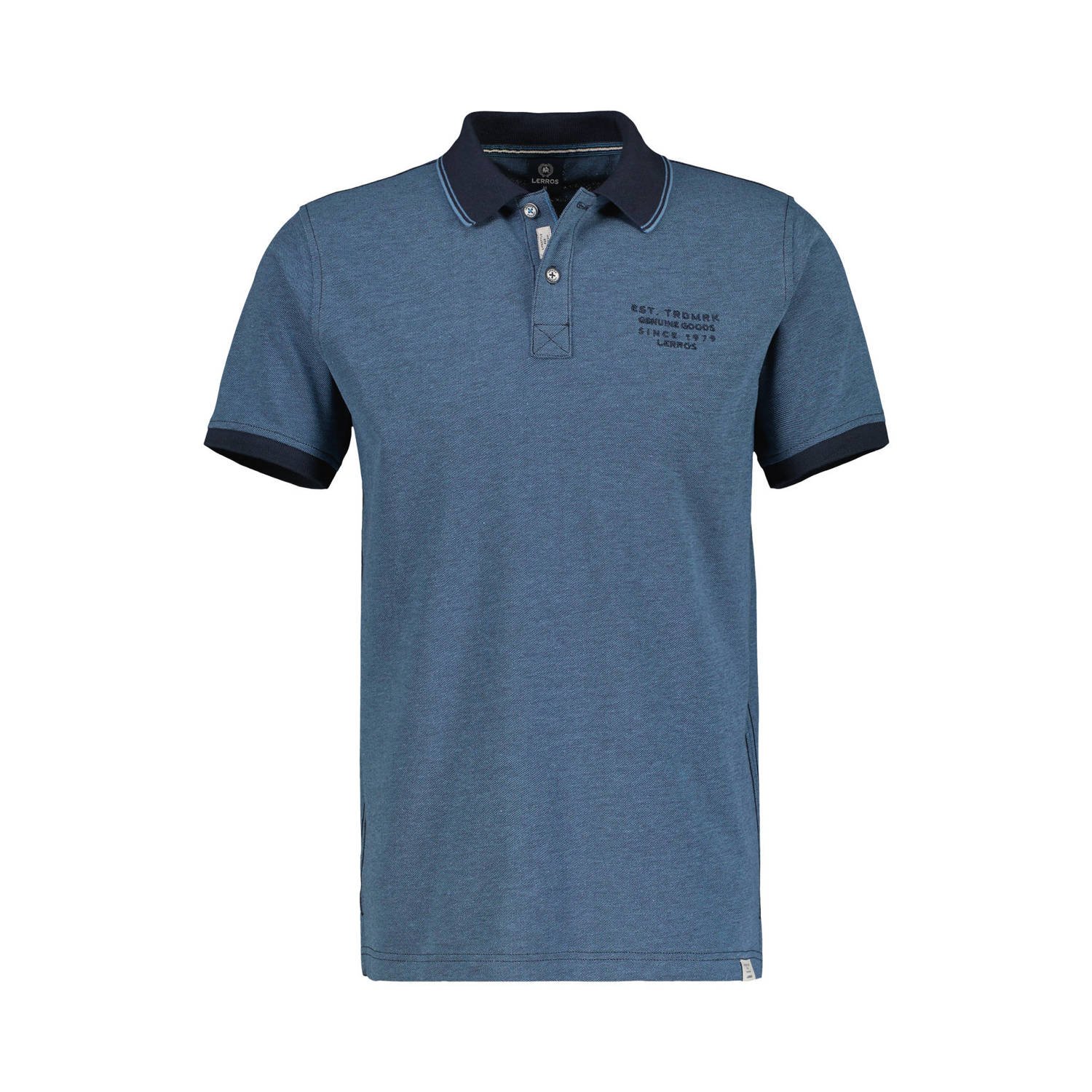 LERROS slim fit polo met logo blauw