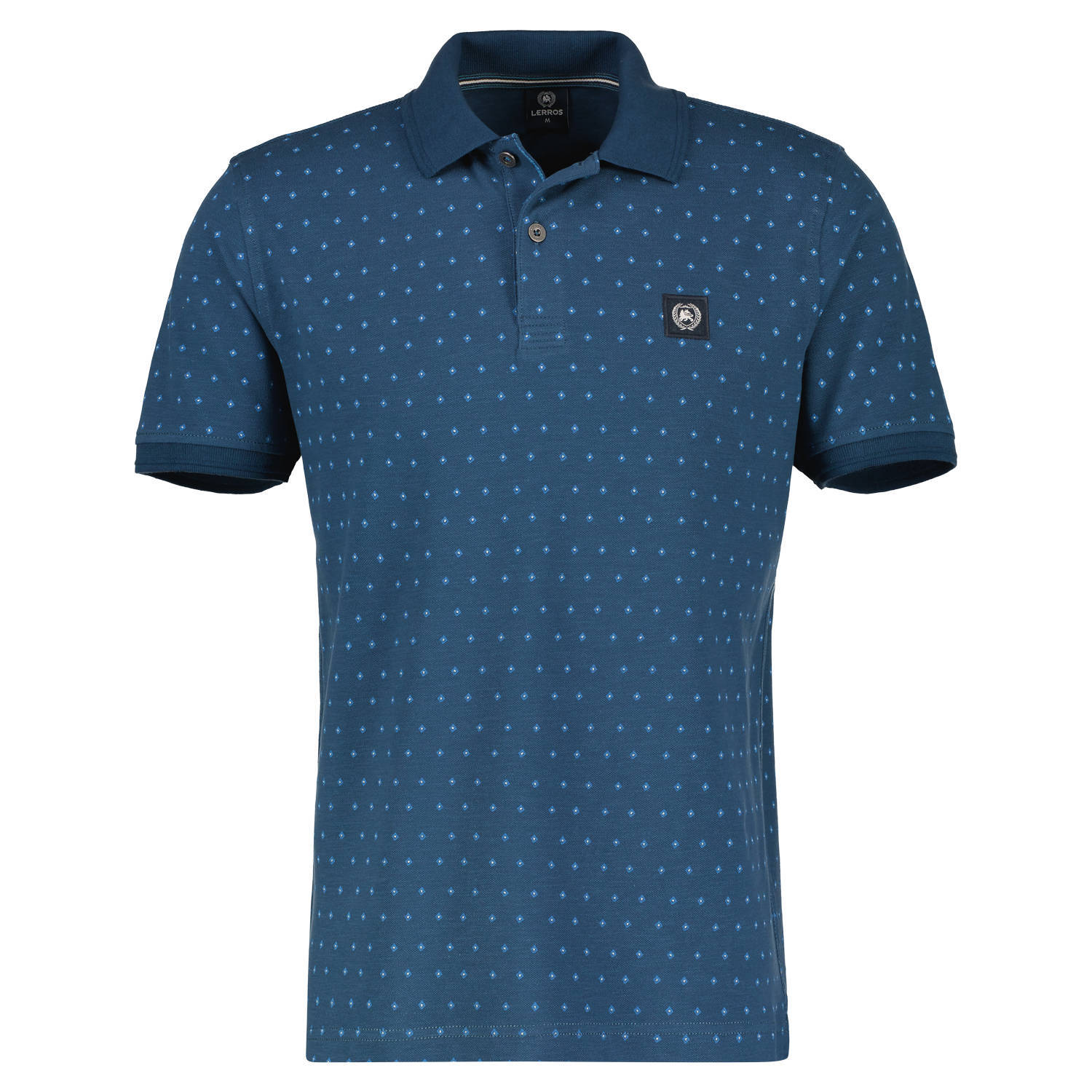 LERROS regular fit polo met all over print blauw